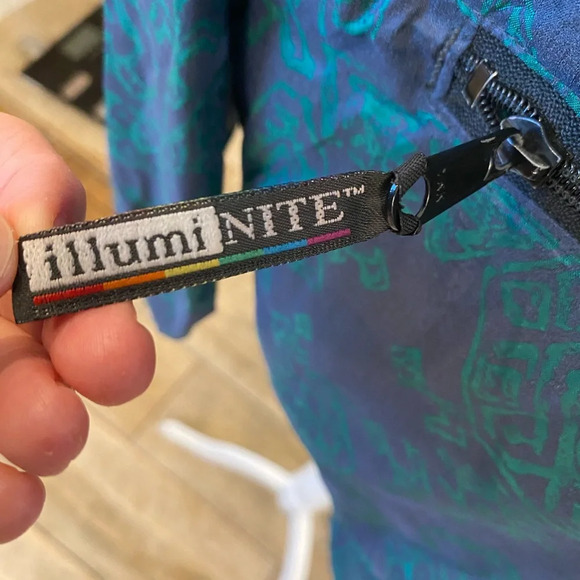 Early Winters Womens IllumiNite Reflective Vintage Windbreaker Size Large Green - Picture 8 of 12